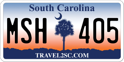 SC license plate MSH405