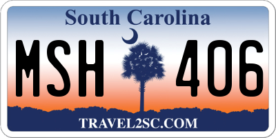 SC license plate MSH406