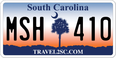 SC license plate MSH410