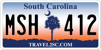 SC license plate MSH412