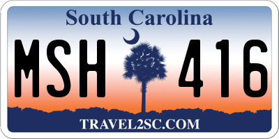 SC license plate MSH416