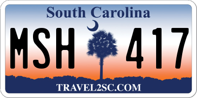 SC license plate MSH417