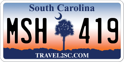 SC license plate MSH419