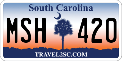 SC license plate MSH420