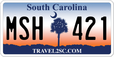 SC license plate MSH421