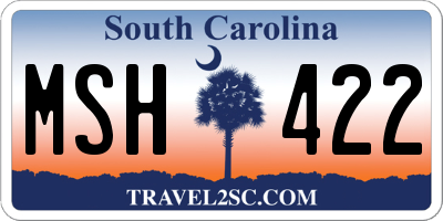 SC license plate MSH422