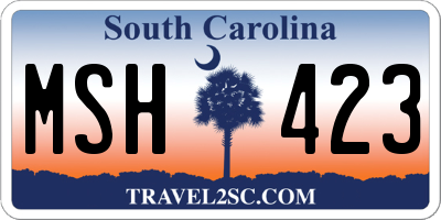 SC license plate MSH423