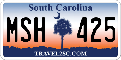 SC license plate MSH425