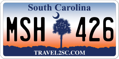 SC license plate MSH426
