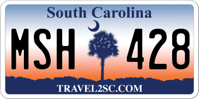 SC license plate MSH428