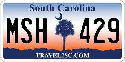 SC license plate MSH429
