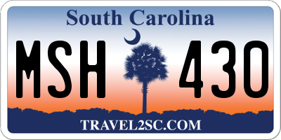 SC license plate MSH430