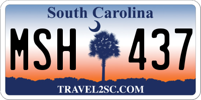 SC license plate MSH437