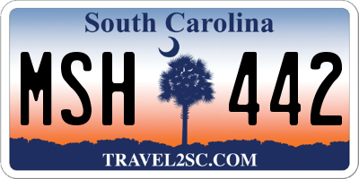 SC license plate MSH442