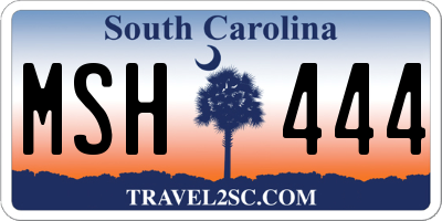 SC license plate MSH444