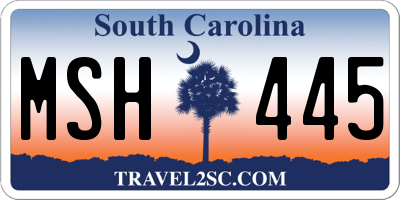 SC license plate MSH445