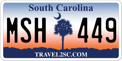 SC license plate MSH449