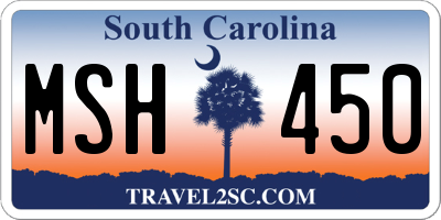 SC license plate MSH450