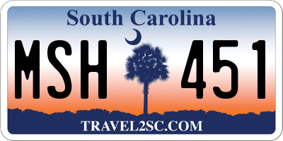 SC license plate MSH451