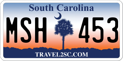 SC license plate MSH453