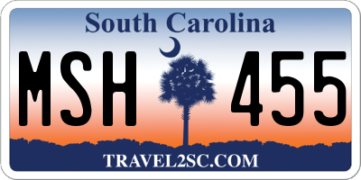 SC license plate MSH455