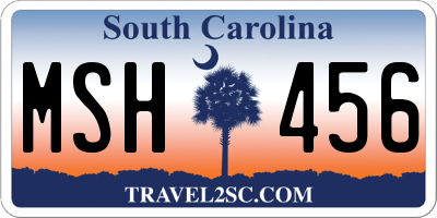 SC license plate MSH456