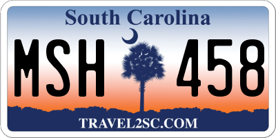 SC license plate MSH458