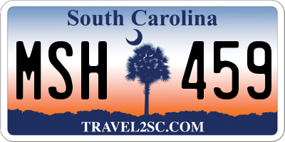 SC license plate MSH459