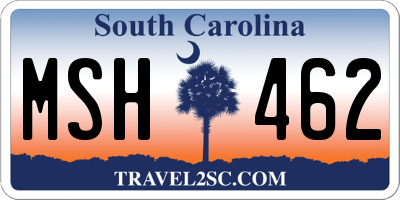 SC license plate MSH462