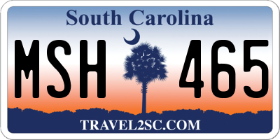 SC license plate MSH465