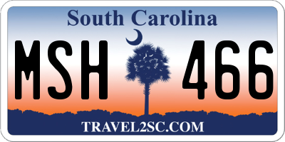 SC license plate MSH466