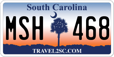 SC license plate MSH468
