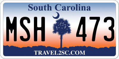 SC license plate MSH473