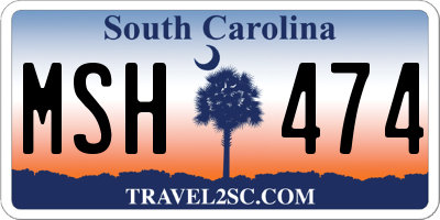 SC license plate MSH474