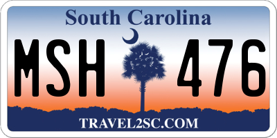 SC license plate MSH476
