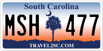 SC license plate MSH477