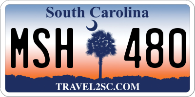 SC license plate MSH480