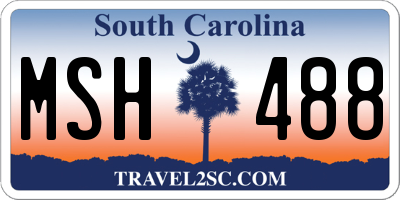 SC license plate MSH488