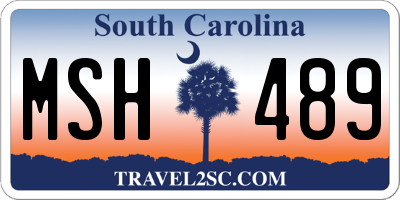SC license plate MSH489
