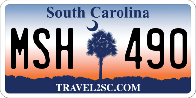 SC license plate MSH490