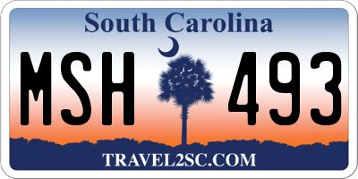 SC license plate MSH493