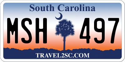 SC license plate MSH497