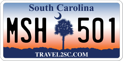 SC license plate MSH501