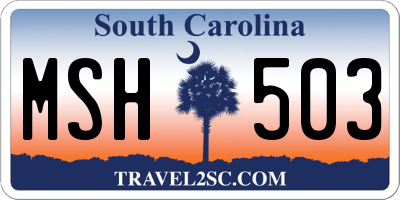 SC license plate MSH503