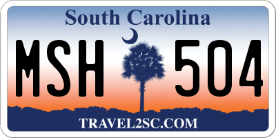 SC license plate MSH504