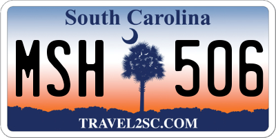 SC license plate MSH506