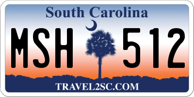 SC license plate MSH512