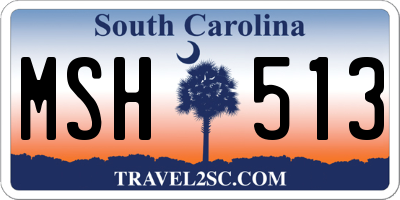 SC license plate MSH513