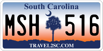 SC license plate MSH516