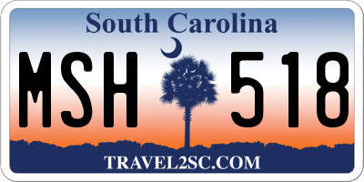 SC license plate MSH518